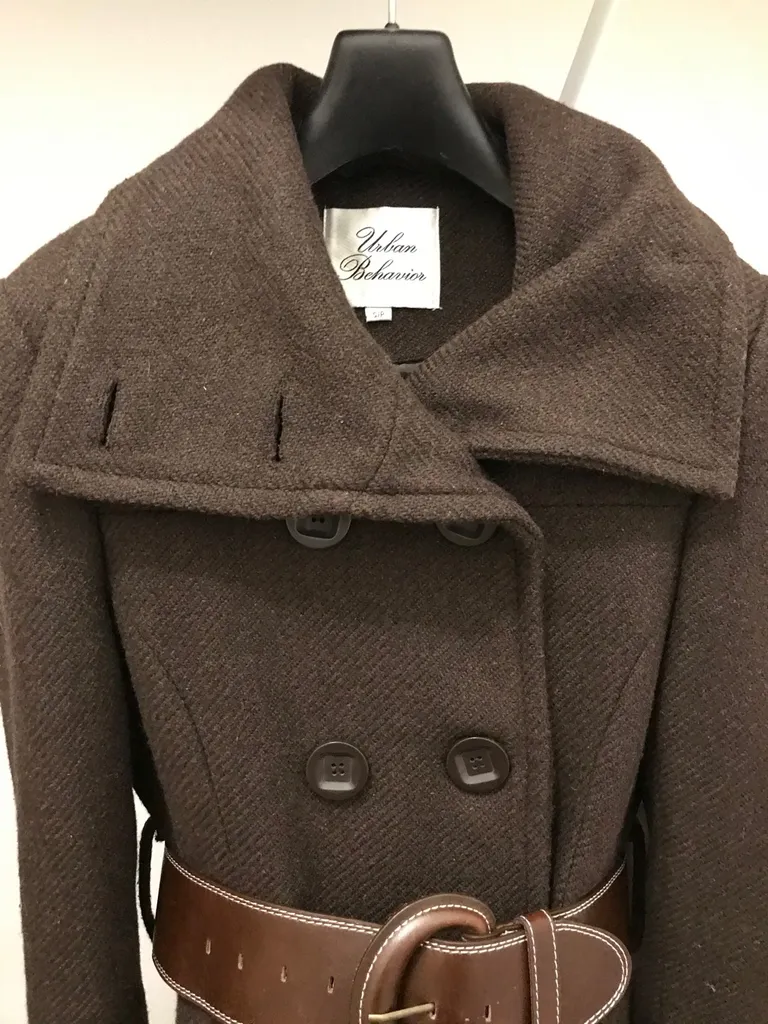 Brown Textured Winter Jacket 🧥 - Urban Behaviour - Small photo 1