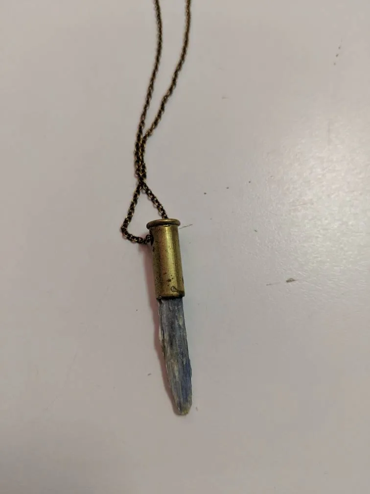 Long Blue Kyanite Crystal Necklace photo 1