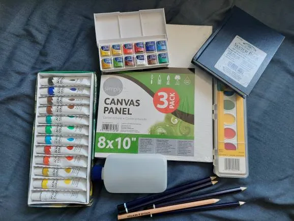 Watercolor + Acrylic Paint + Canvas photo 1