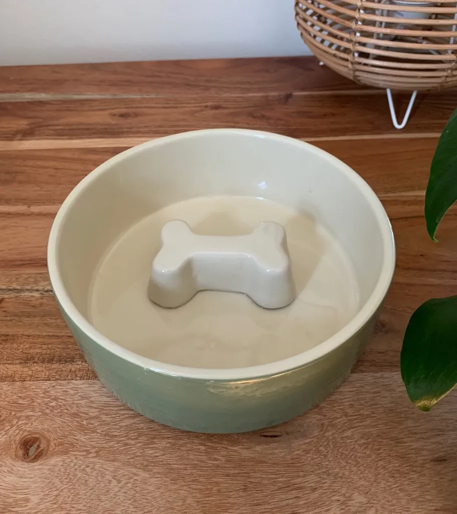 Forest Green Ceramic Dog Bowl photo 1