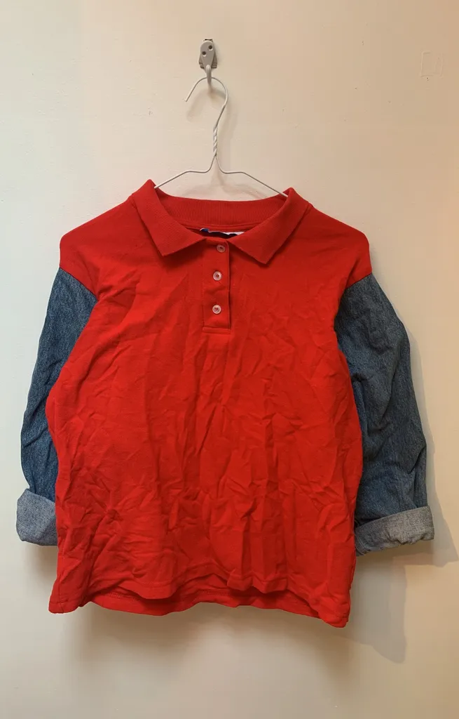 Denim sleeve polo shirt (M) photo 1