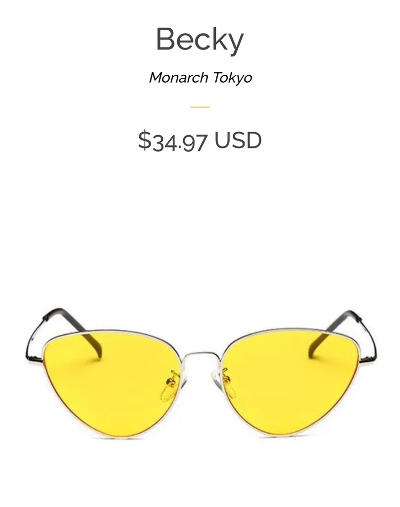 Yellow Retro Sunglasses photo 1