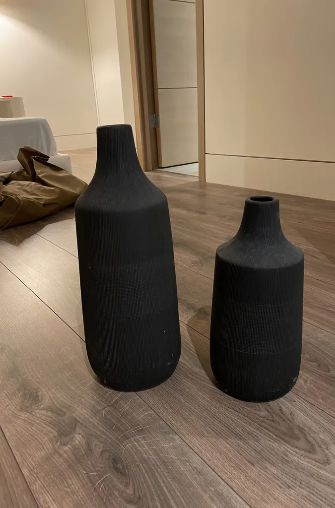 Two Black Large Decor Vases photo 1