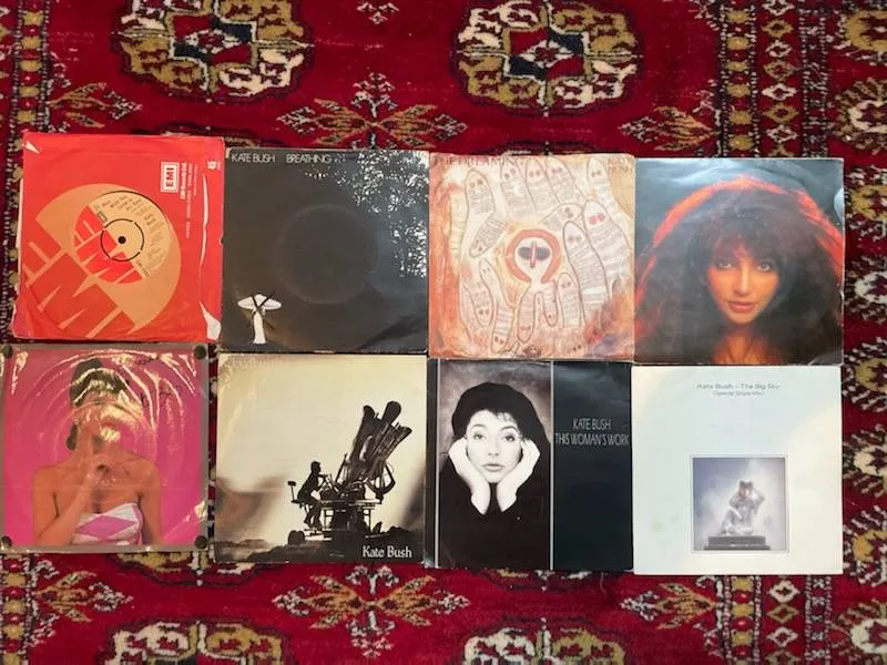 8 Original Kate Bush 7" Vinyl Records. UK With Picture Sleeves photo 1