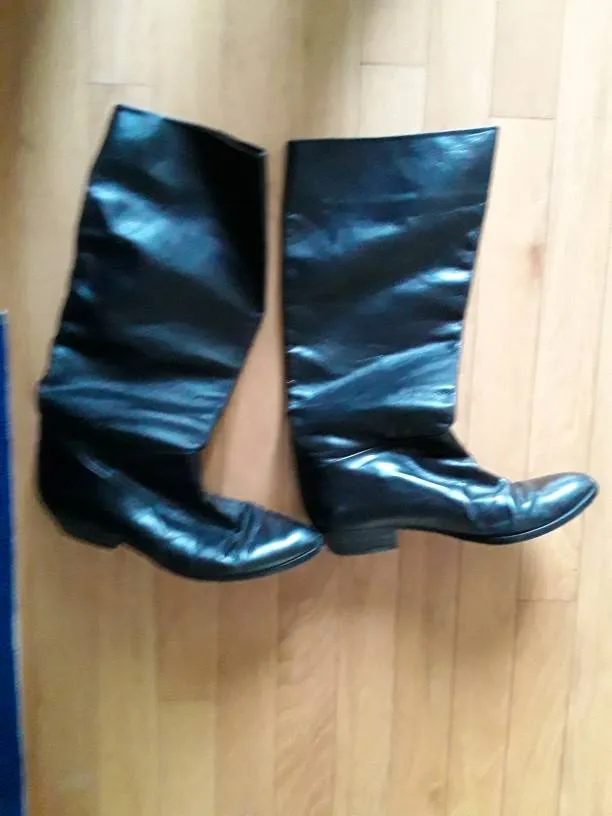 Black Leather Boots,  Ital, Size 38. Good Used Condition photo 1