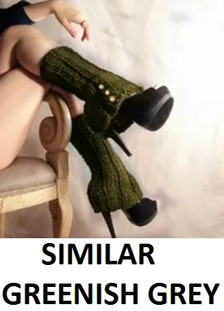 NEW FASHION GREEN/GREY LEG WARMERS (STYLISH and COZY) photo 1