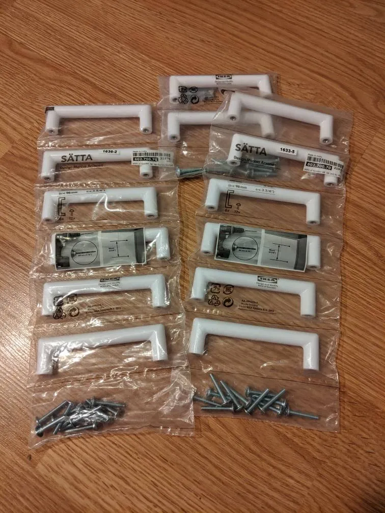 14 BNIB White Cabinet Handles photo 1