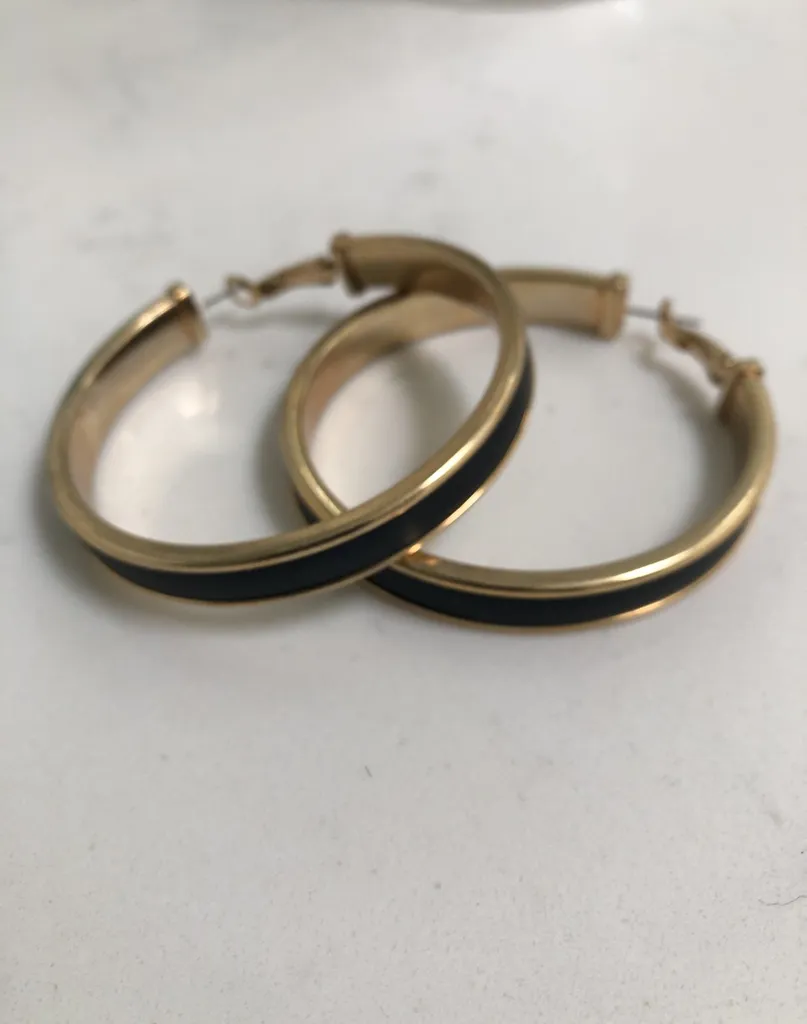 Black And Gold Hoops! photo 1