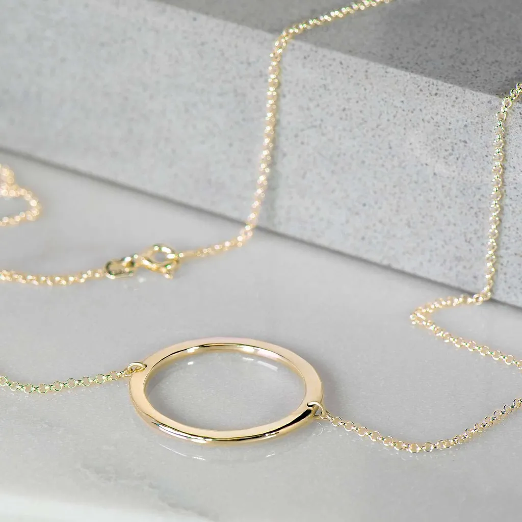 Circular Polished Necklace In Recycled Yellow Gold photo 1