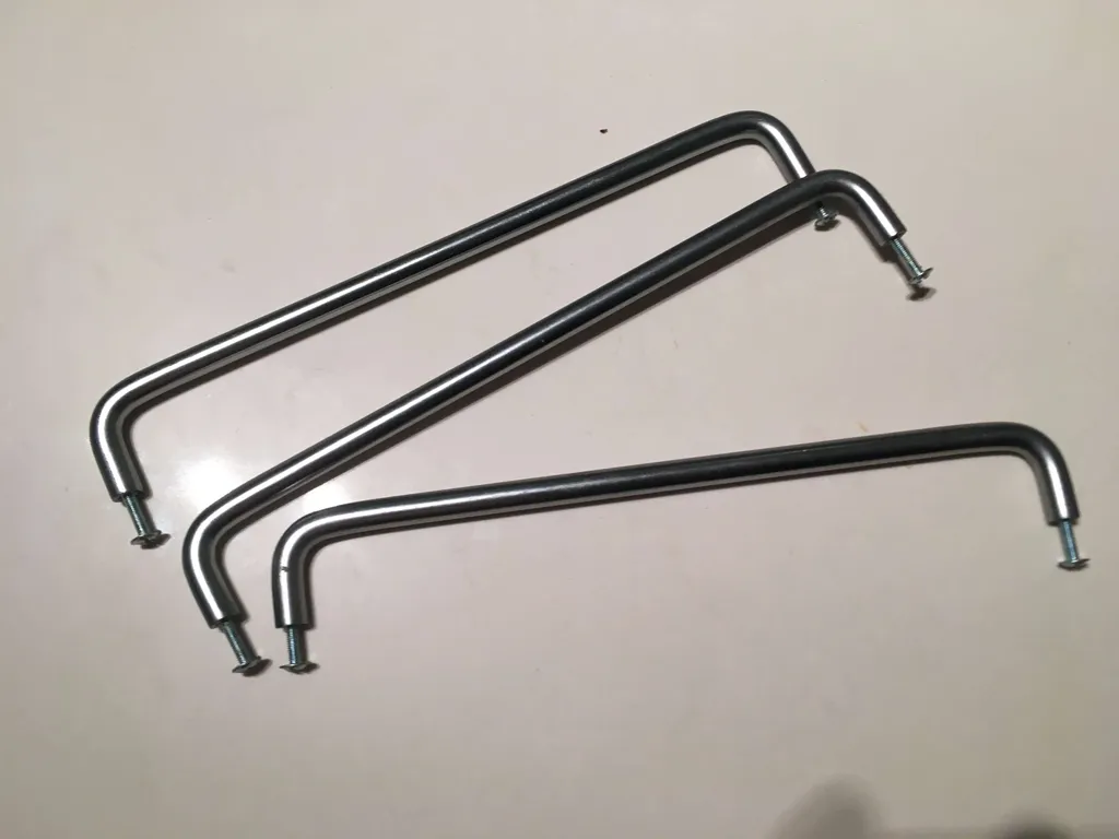 Metal handles for furniture, stainless steel photo 1