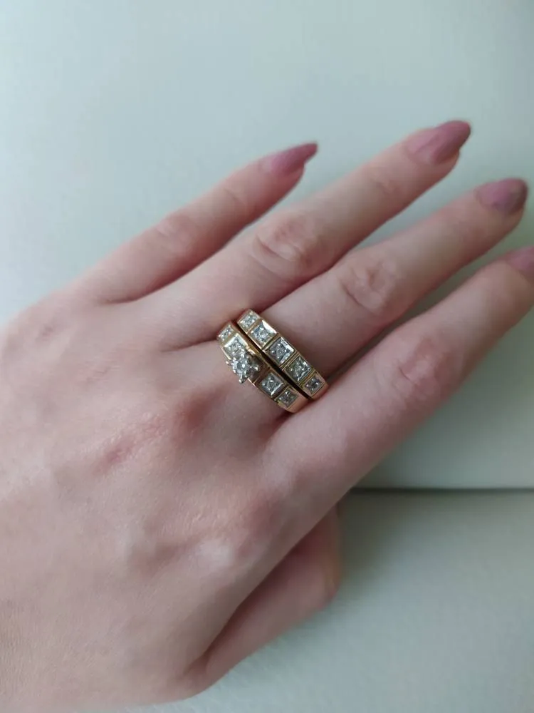 10K Gold And Diamond Ring Set photo 1