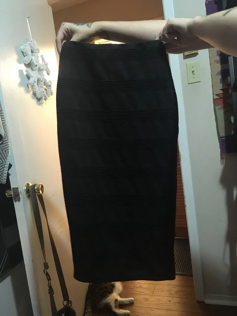 High Waisted Black Pencil Skirt photo 1