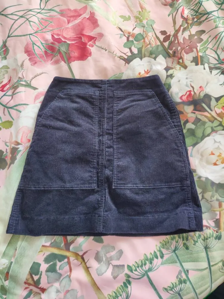 Uniqlo Navy Corduroy Skirt photo 1