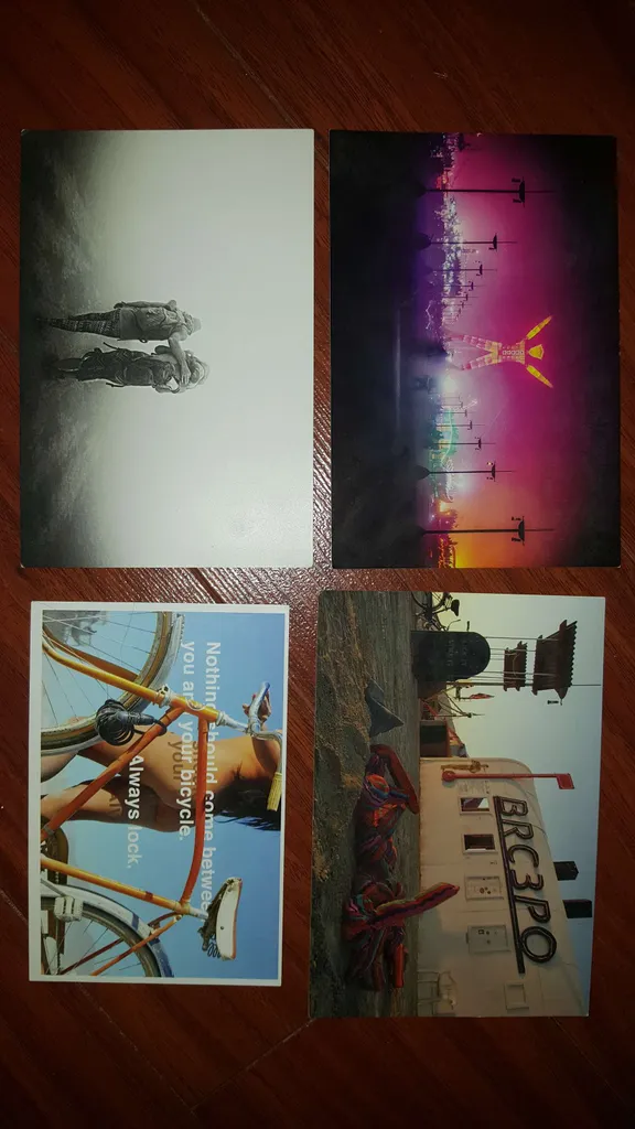 Burning Man Postcards -- Naked Bicycle Lock PSA etc photo 1