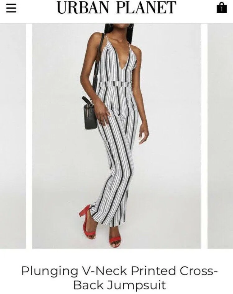 Urban Planet Striped Jumpsuit Romper photo 1