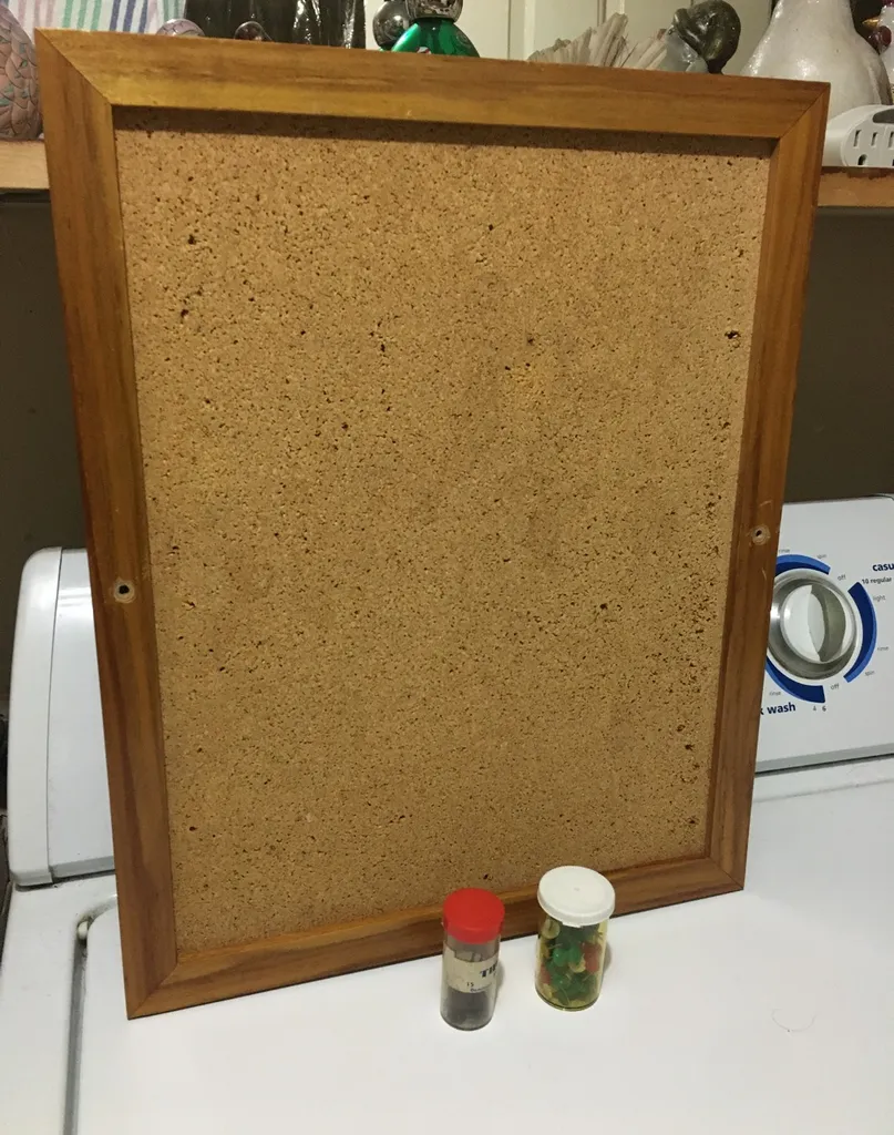 Cork Pin Board With New And Vintage Pushpins photo 1