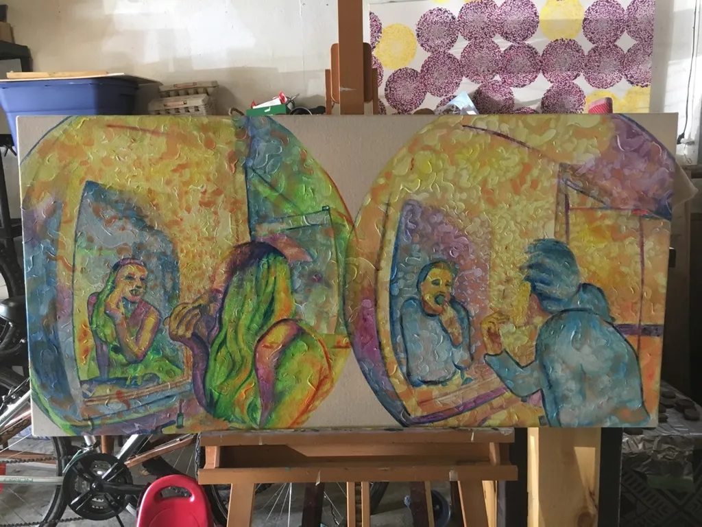 Neon Quadruple Self Portrait Art photo 1