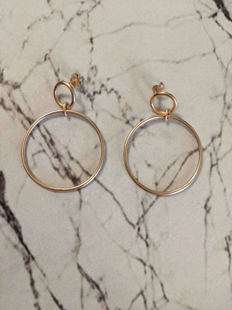 Hoop Earrings - Rose Gold Dipped Sterling Silver photo 1
