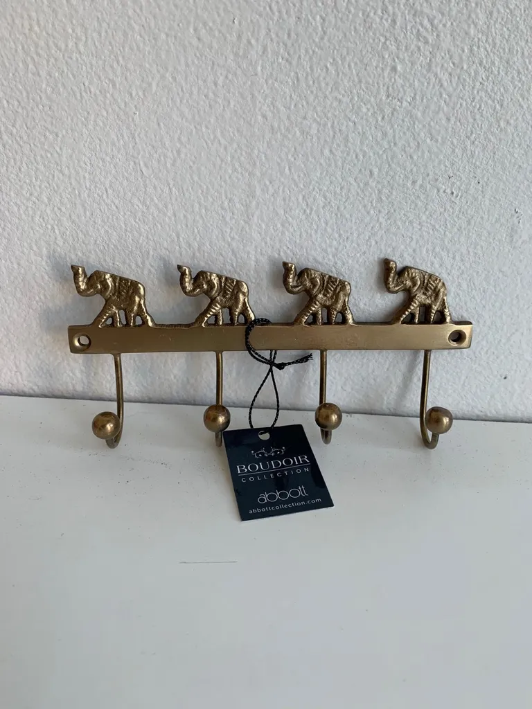 Brass Elephant Key Holder photo 1