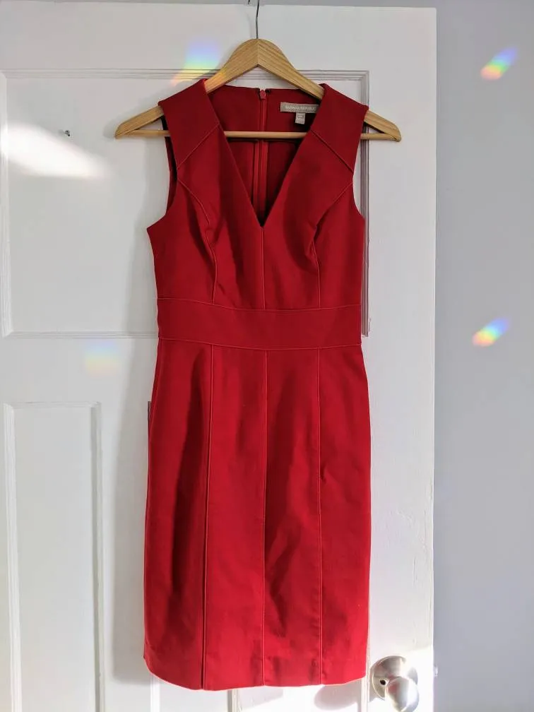 Fitted Red Dress Banana Republic photo 1