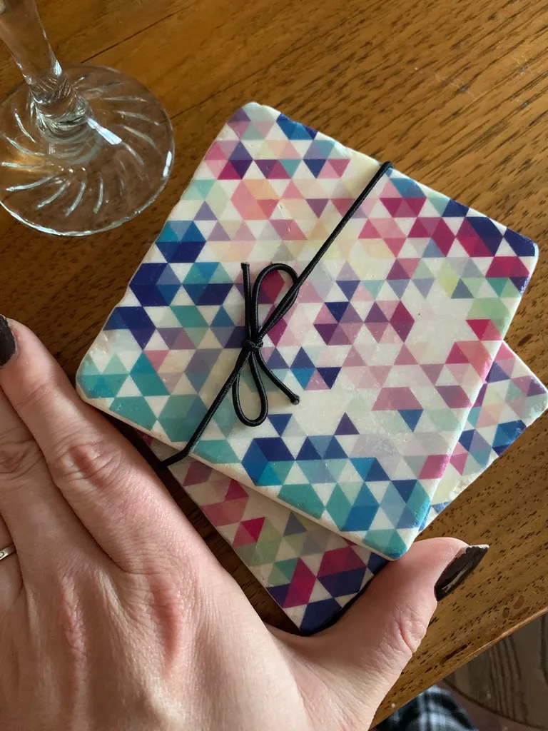 BNIP Marble Tribal Coaster Set photo 1