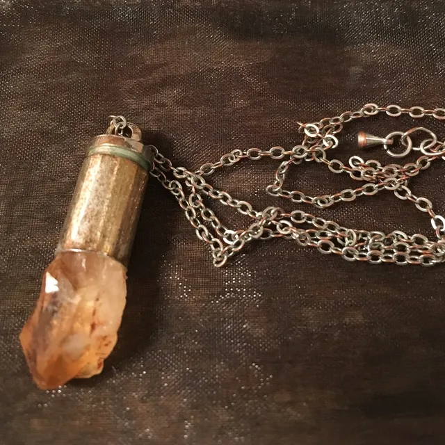citrine + silver necklace photo 1
