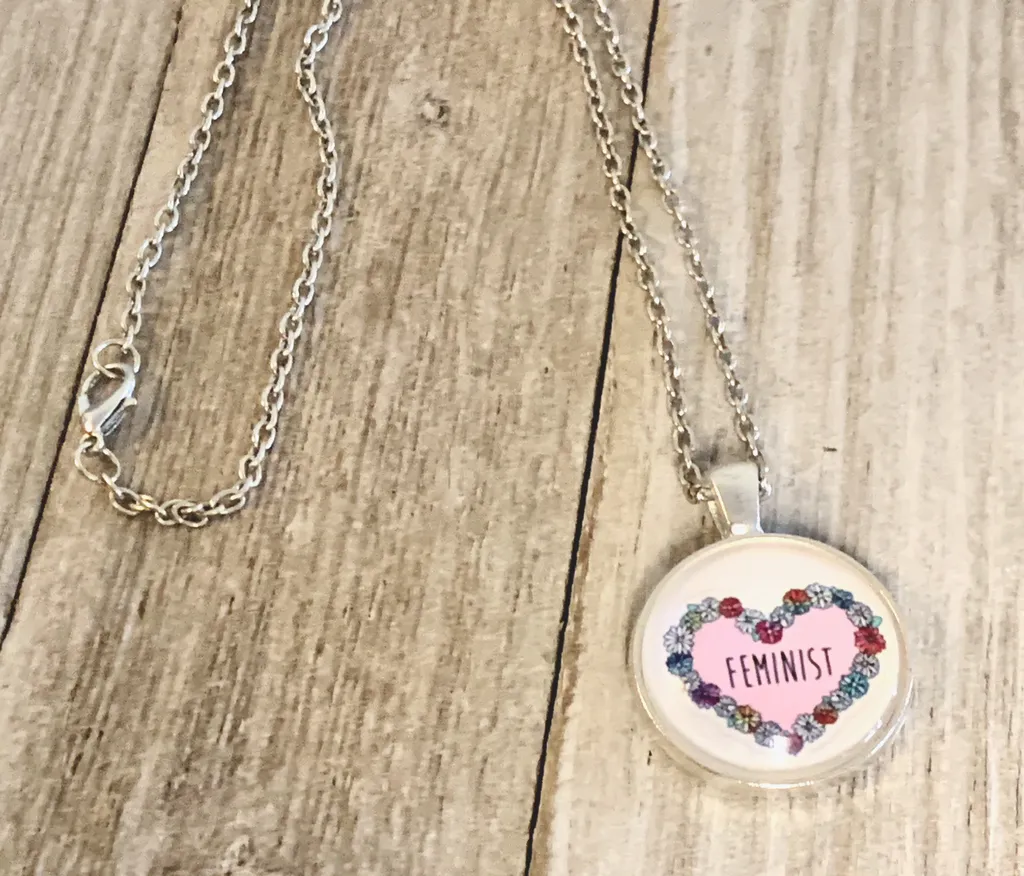 Feminist Glass Pendant photo 1