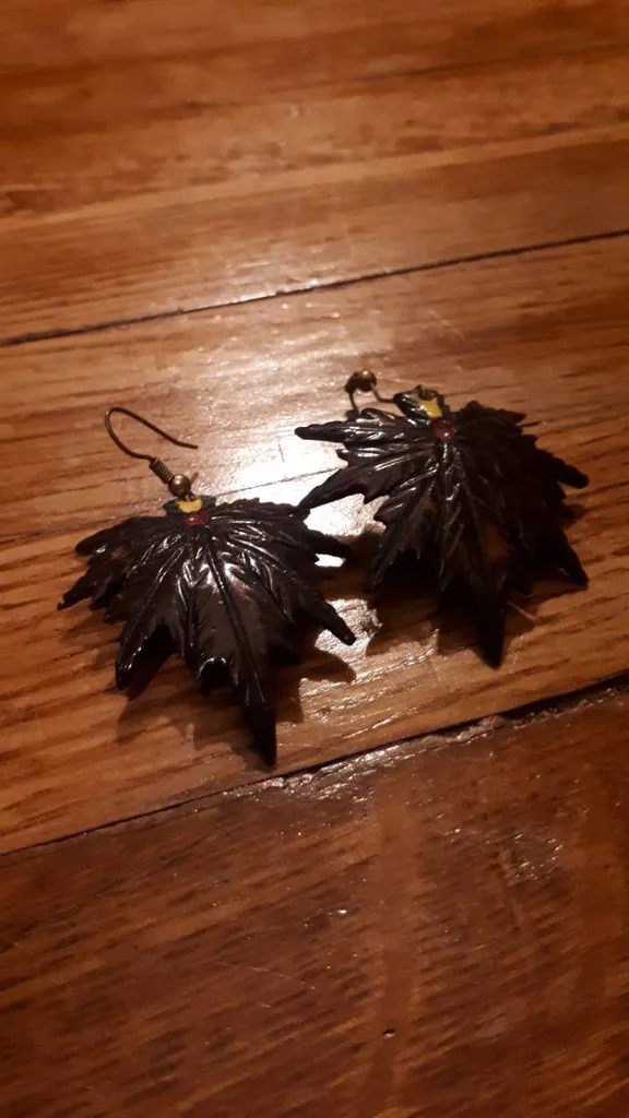 Wooden Weed Earings photo 1