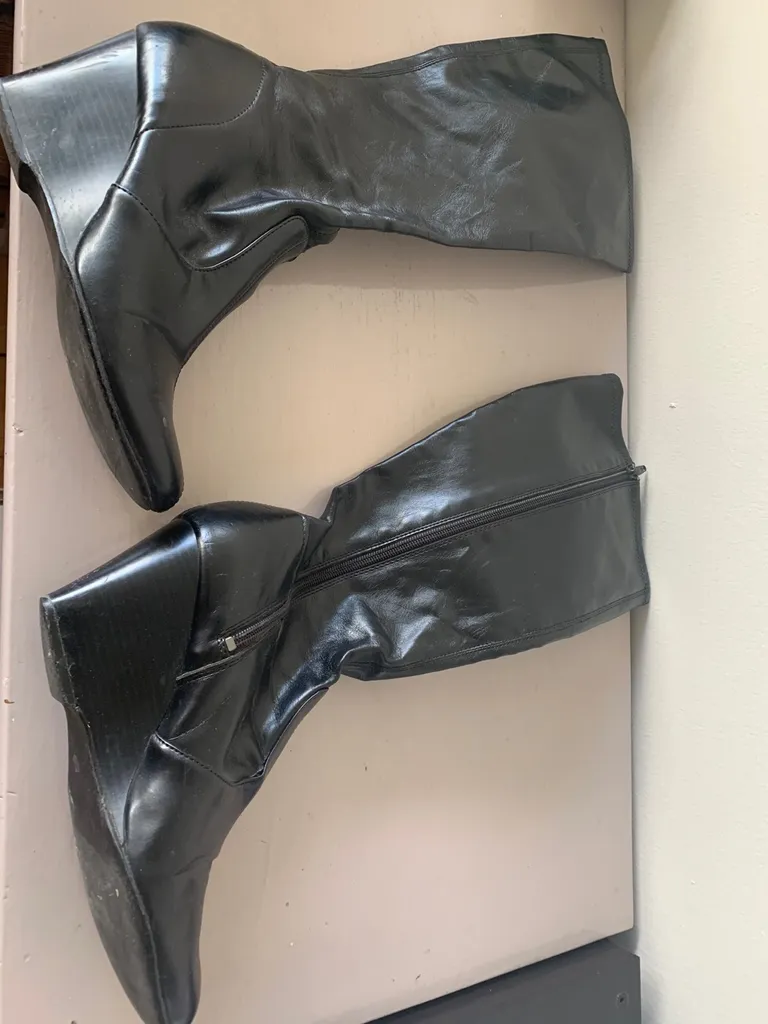 Women’s High Heel Boots Size 9 (2 pairs, black, brown) photo 1