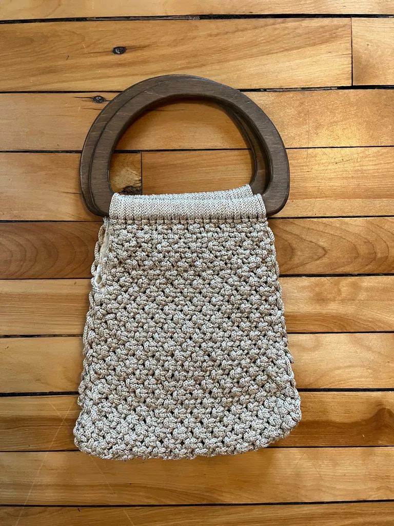 Handmade Bag w/ Wooden Handles 🤍🤎 photo 1