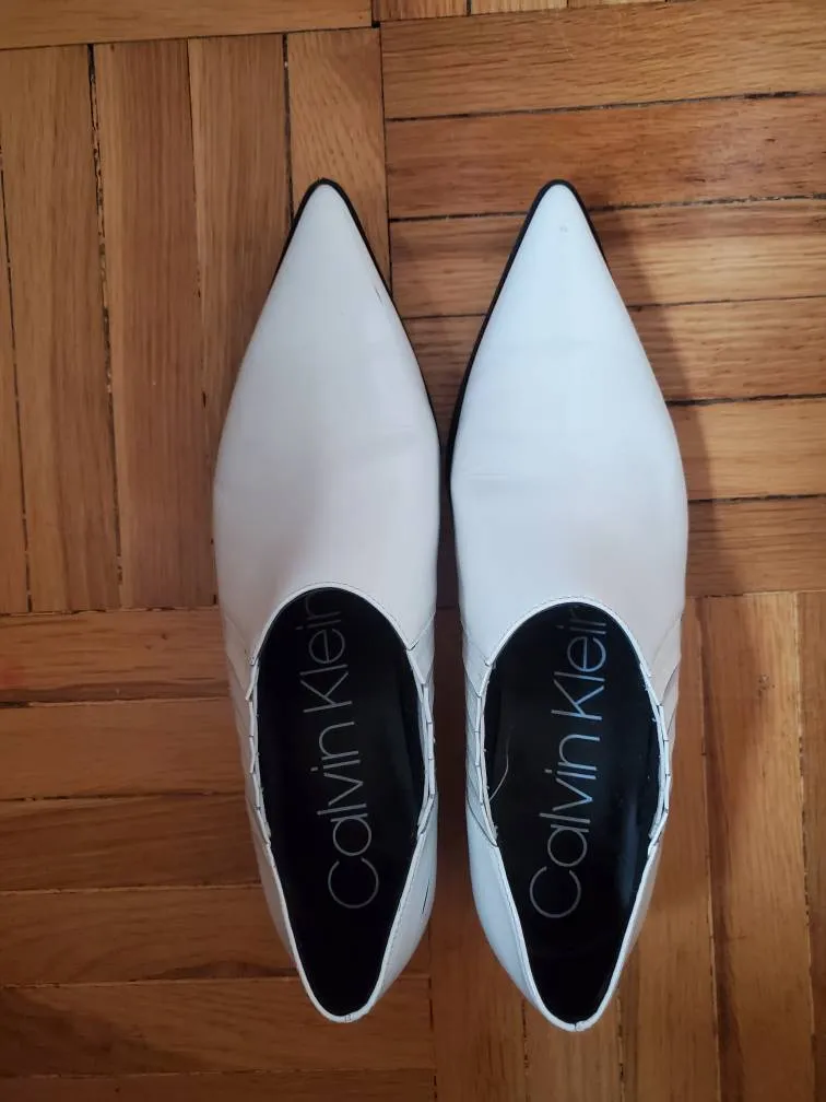 calvin klein white leather Boots photo 1