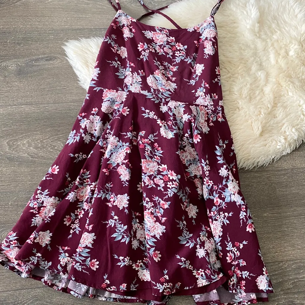 Floral Cross-back strap Dress photo 1