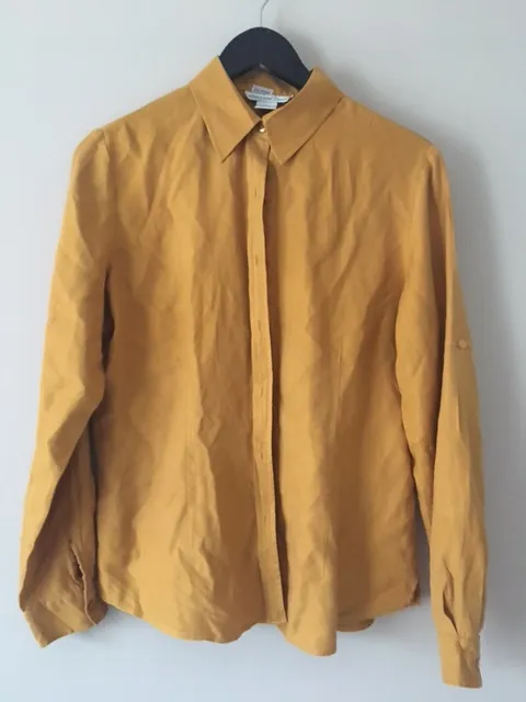 100% Silk Mustard Shirt photo 1