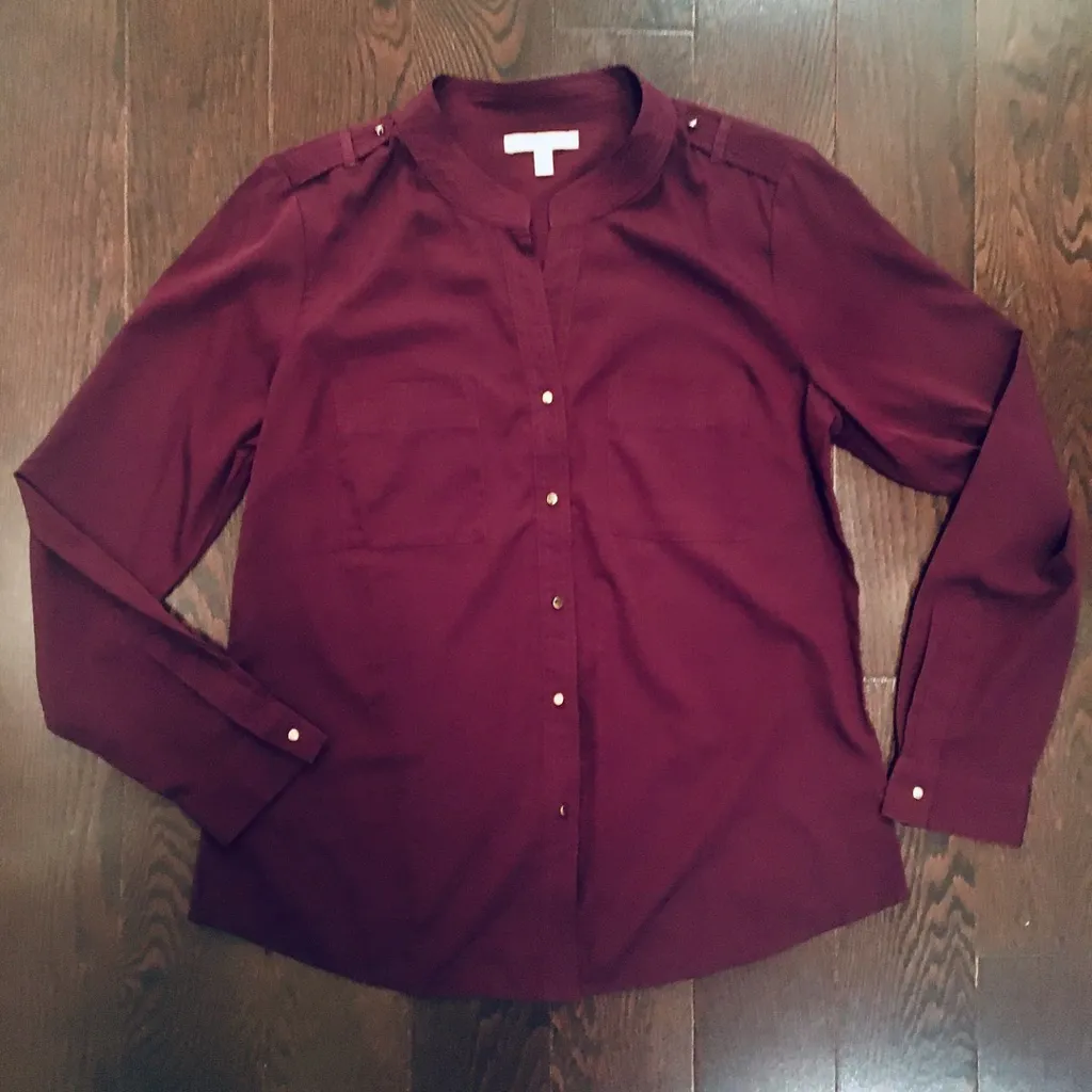 Banana Republic Purple Military Blouse photo 1