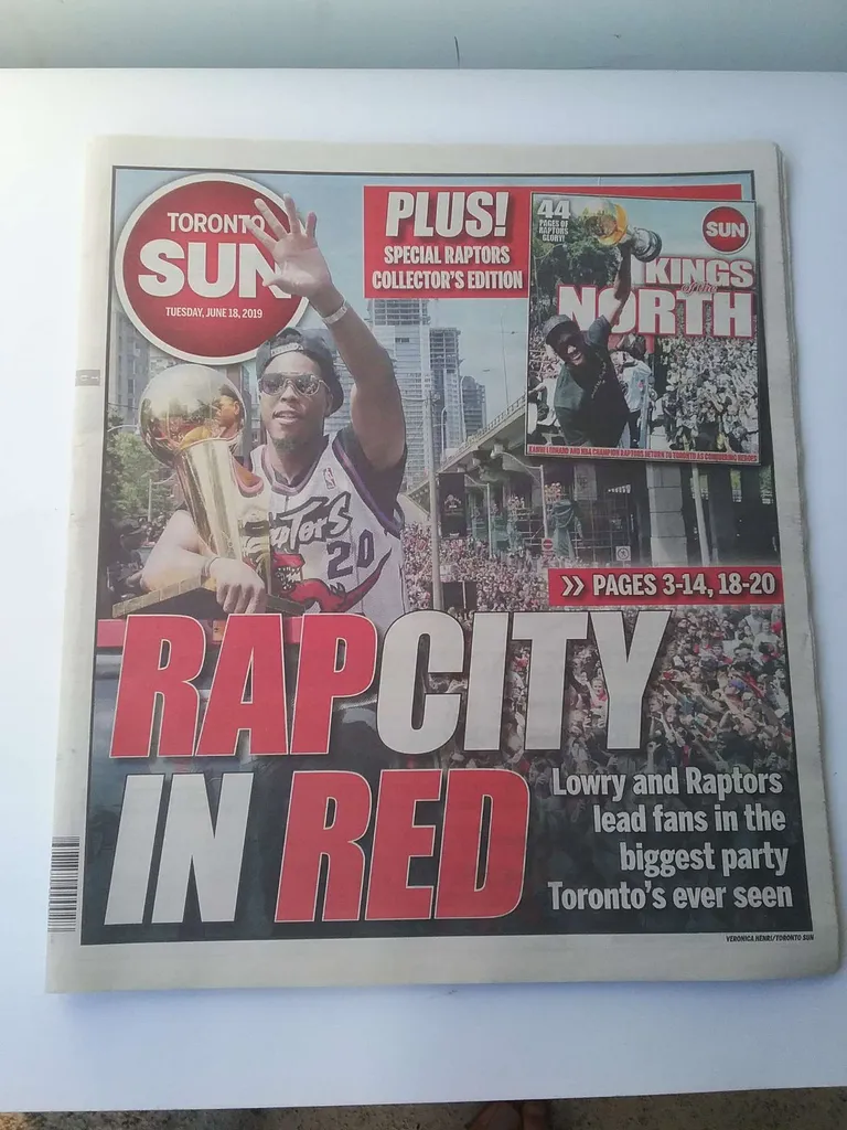 Toronto Raptors Championship Parade Newspaper photo 1
