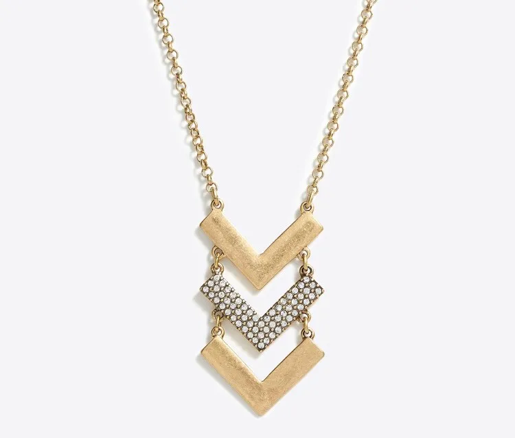 JCrew Gold Chevron Necklace photo 1