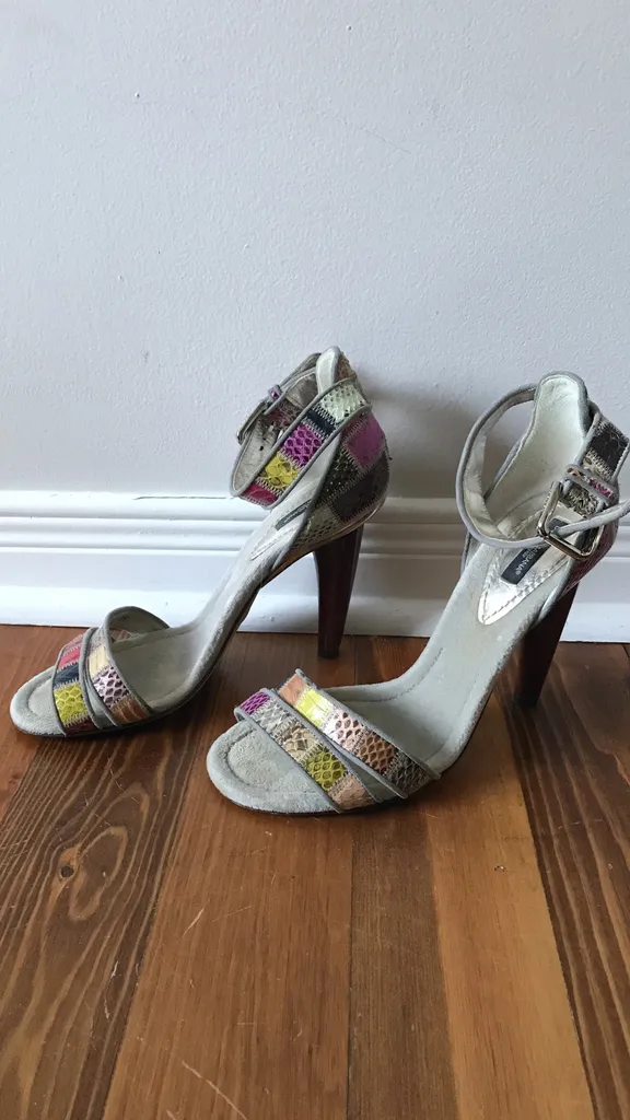 Dolce & Gabbana Multi-color Snake/velvet stiletto sandals 9 photo 1