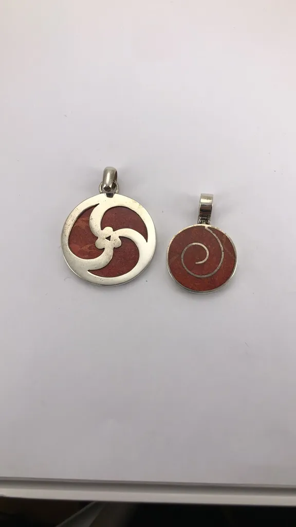 Sterling Silver And Red Coral Pendants photo 1