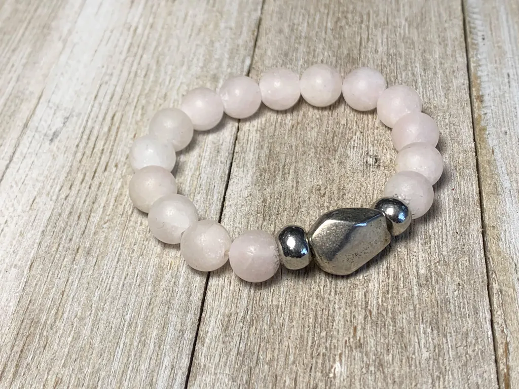 New Frosted Rose Quartz Bracelet photo 1