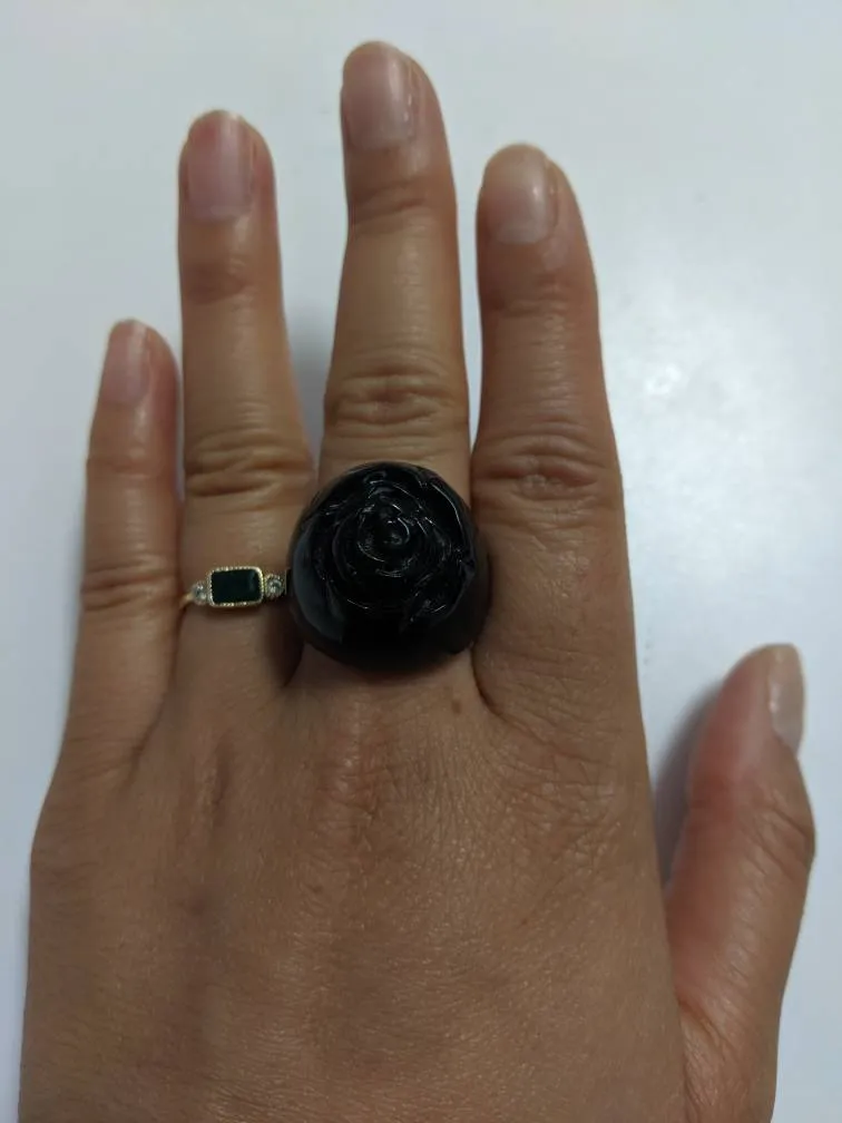 Anna Sui Costume/Statement Black Rose Ring photo 1