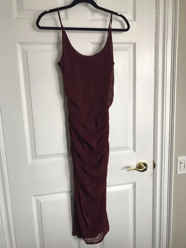 Fashion Nova - Burgundy Metallic Dress - Size Xl photo 1