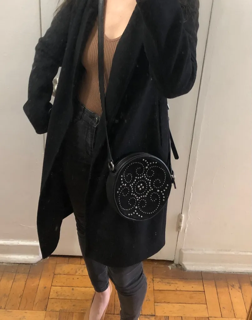 Nine West Black Studded Circle Crossbody Bag photo 1