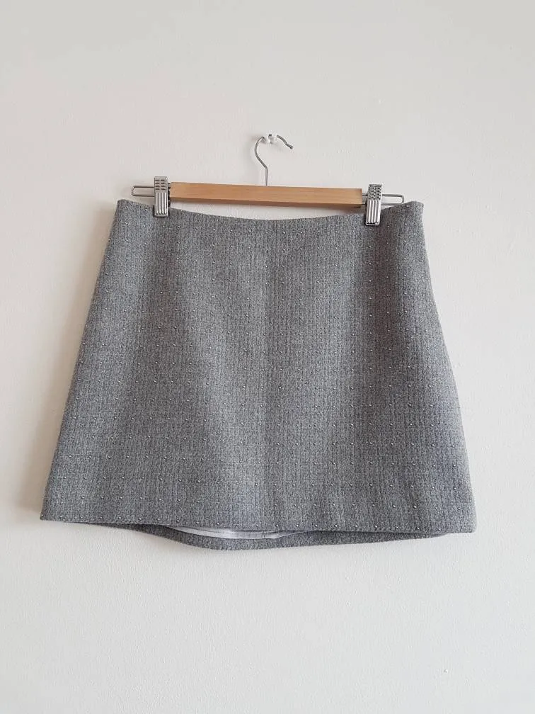 Grey Studded Mini Skirt photo 1