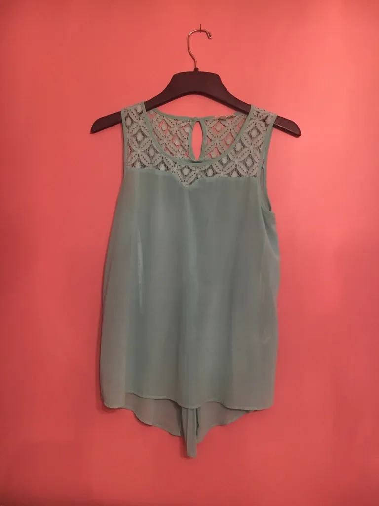 Blue semi-sheer shirt photo 1