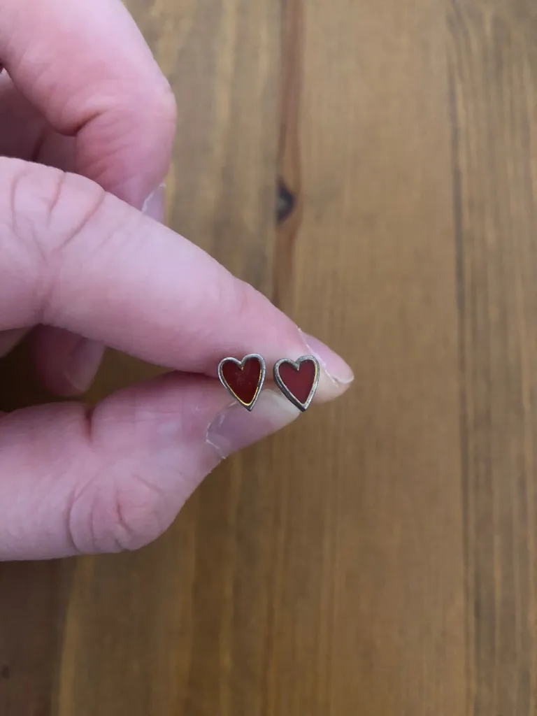 Teeny Tiny Vintage Heart Stud Earrings photo 1