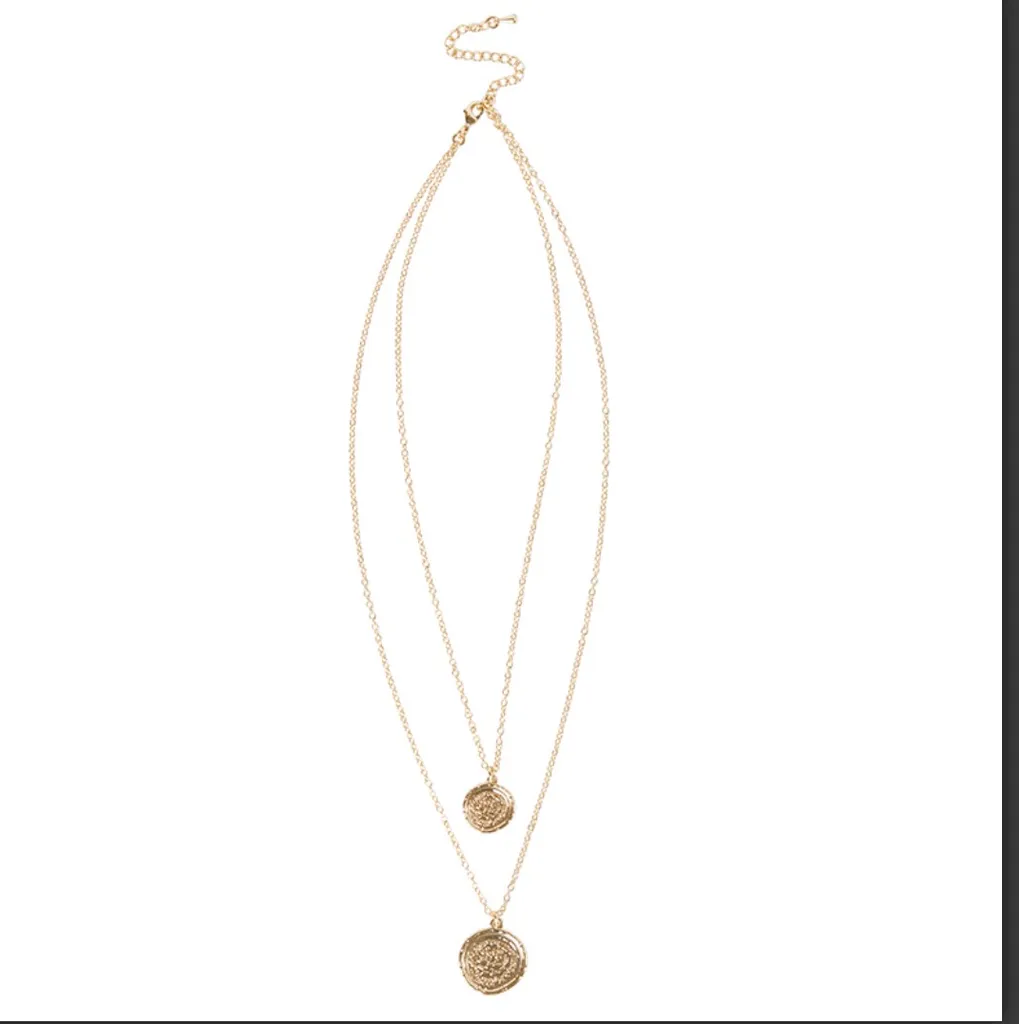 Amber Sceats Double Coin Necklace photo 1