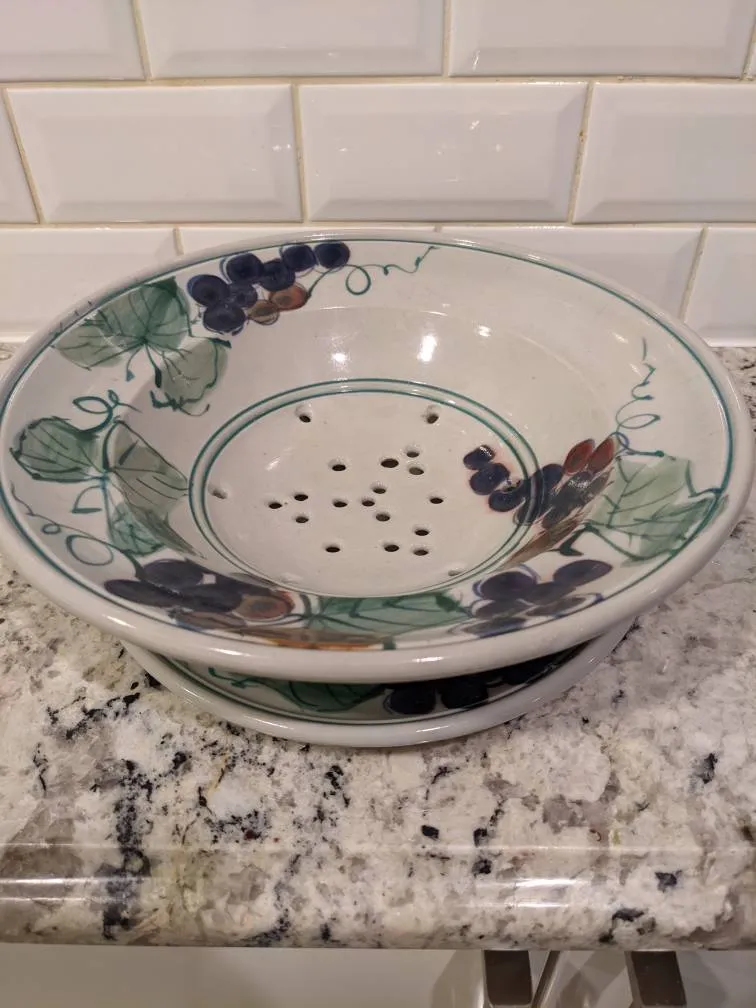 Unique Pottery Bowl And Plate Set With Drainage Holes photo 1