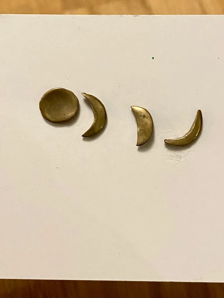 Tiny Moon Phase Earring Set 🌙 🌚 photo 1
