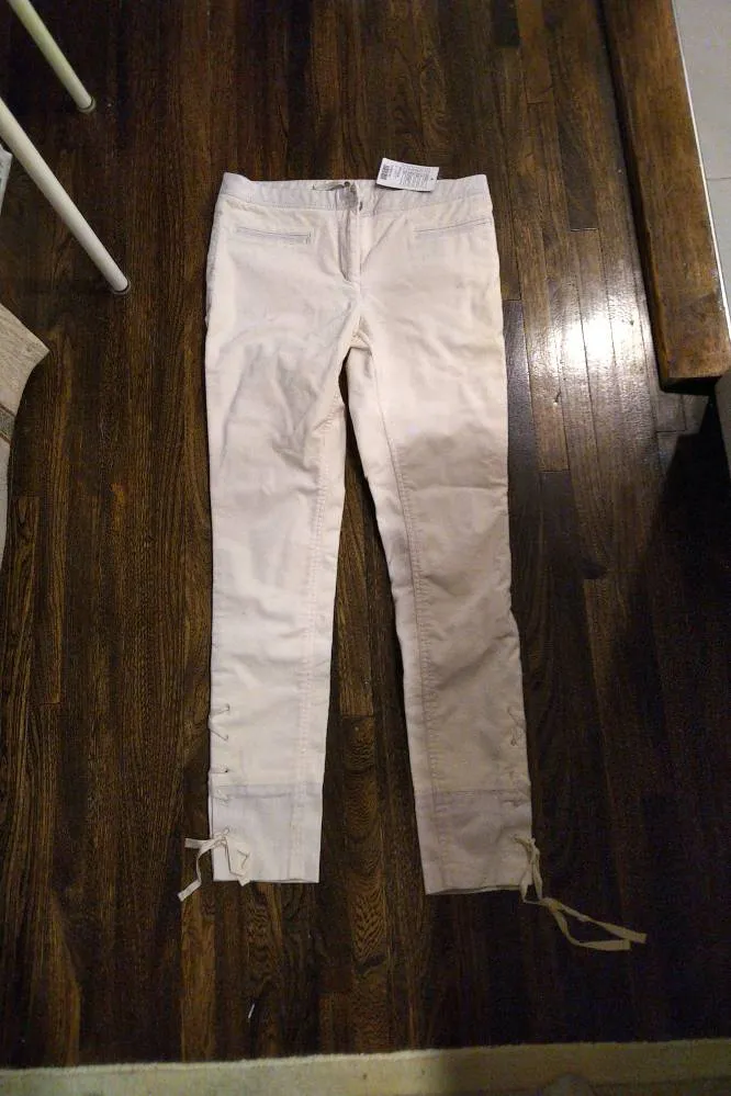 BNWT Anthropologie Leifsdottir Ivory Velvet Pants Size 2 photo 1