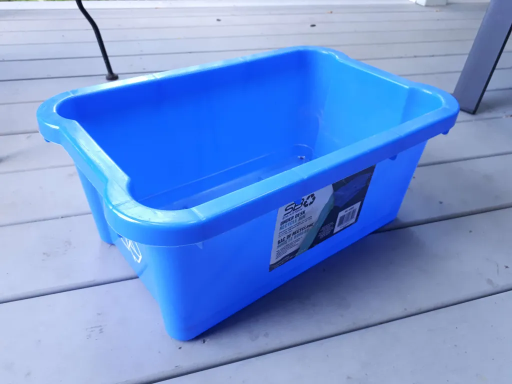 Under desk recycling bin photo 1